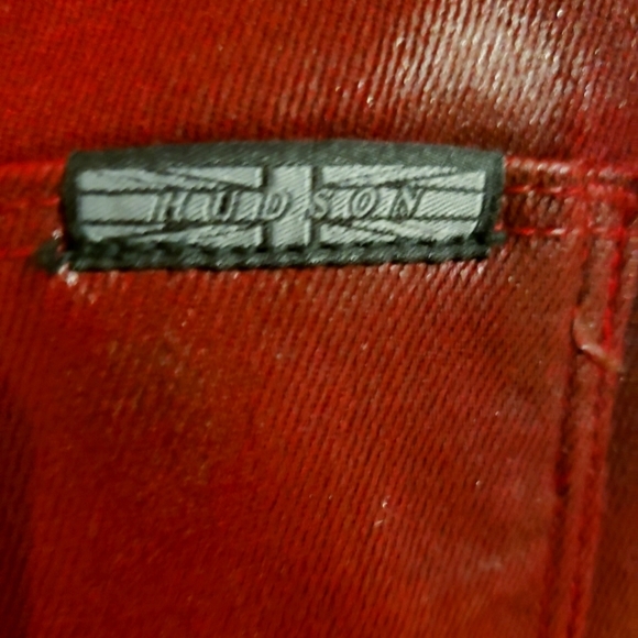 Hudson's Moto Stark Crimson Wax Super Skinny Mid Rise Front Zip Pocket Woman 30 - Picture 10 of 15